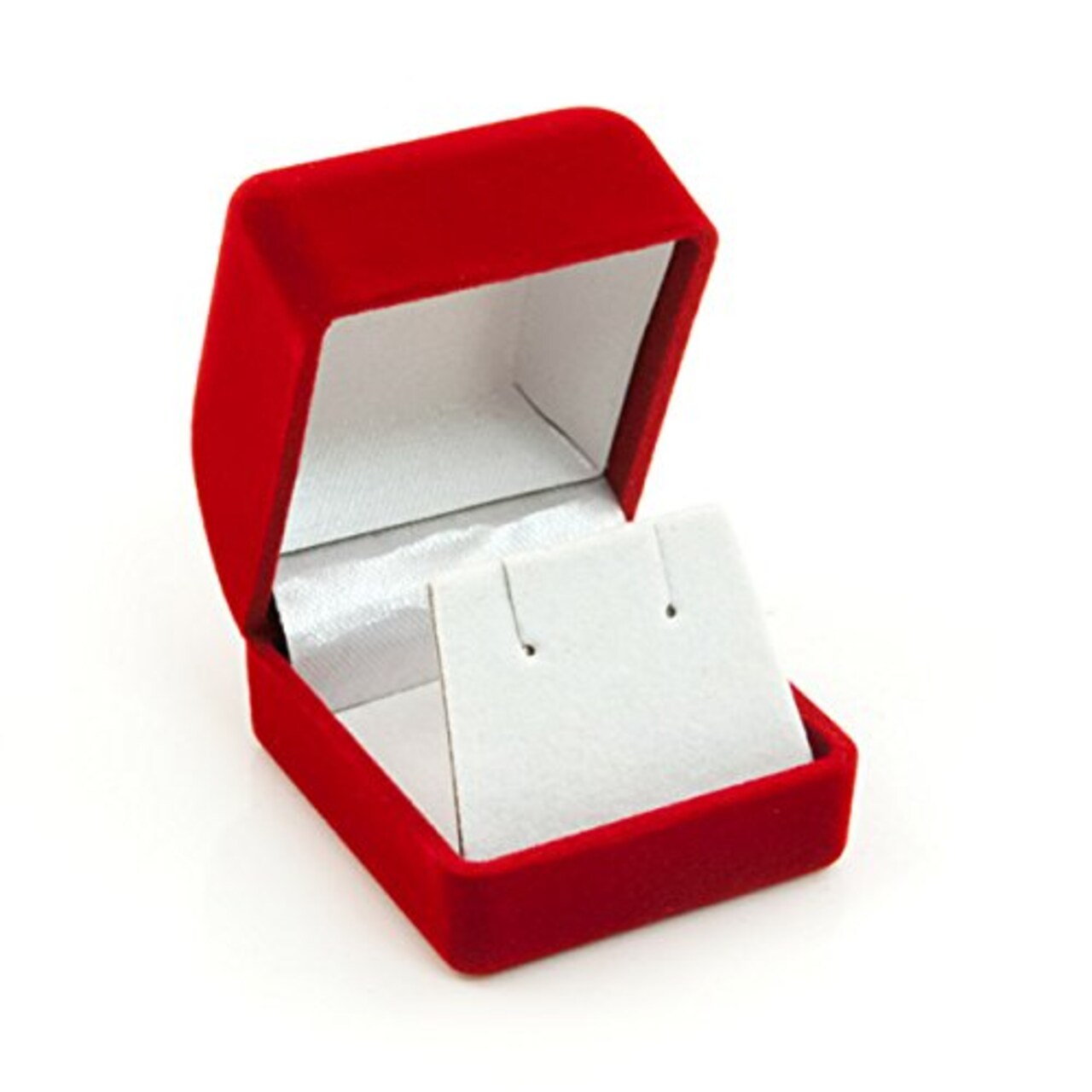 JewelrySupply Small Earring Box Red Flocked